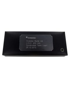 Wheelers Luxury Gifts specialise in engraving onto plaques, this example shows a plaque for a Montblanc presentation box.