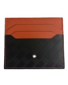 Montblanc Extreme 3.0 card holder comes with the classic design on the front in black with a smooth orange leather and stitching.
