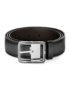 Montblanc Grey Sfumato 35mm Rectangular Ruthenium Pin Buckle Belt