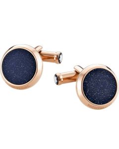 Montblanc Iconic Red Gold with glittery glass cufflinks front view.