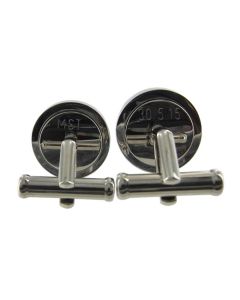 Personalised Montblanc Cufflinks with a special date and name.