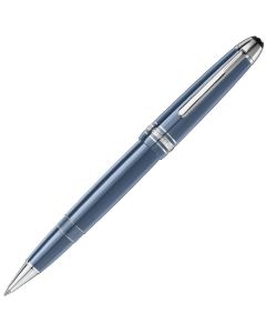 Blue LeGrand Meisterstück Glacier Rollerball Pen designed by Montblanc. 