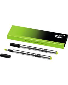 Montblanc pack of 2 luminous green document marker refills.