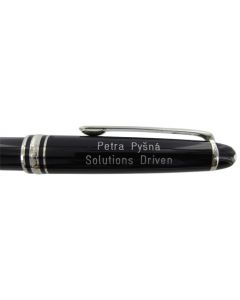 Two line pen cap engraving for Solutions Driven.