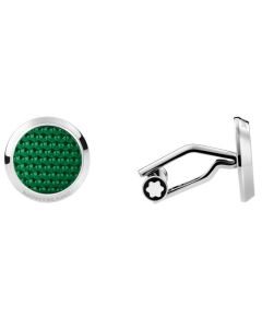 These Meisterstück Glacier Green Cufflinks were designed by Montblanc. 