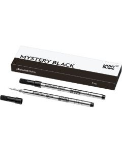 Montblanc classique pack of 2 fine black rollerball refills.