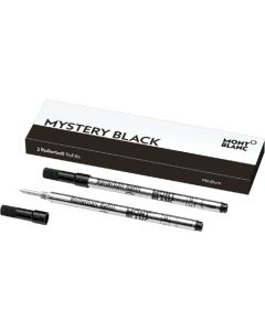Box of 2 official Montblanc Mystery Black rollerball refills.