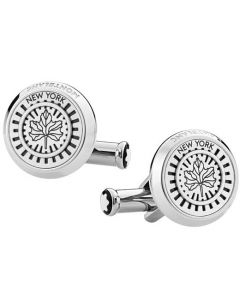These are the Montblanc Stainless Steel NY Cufflinks.