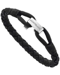 This is the Montblanc Black Woven Nylon & Steel Bracelet. 