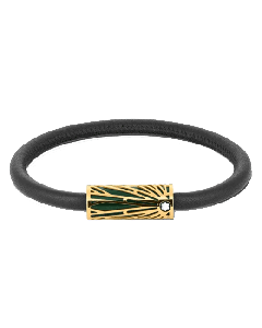 Montblanc's Meisterstück Green Bracelet The Origin Collection has been made out of a plain leather strap with stainless steel on the fastening.