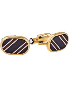 These Sartorial Champagne Striped Inlay Cufflinks are designed by Montblanc. 