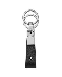 Sartorial Black Leather Key Fob with Loop