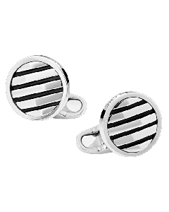 Montblanc Sartorial Architectural Geometric Inlay Silver Cufflinks