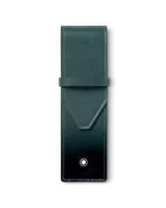 Montblanc's Meisterstück Sfumato British Green 2 Pen Pouch has been made from a deep-shine cowhide leather with a smooth finish.