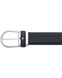This Horseshoe Stainless Steel Blue Pin Buckle Belt is designed by Montblanc.