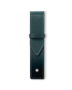 Montblanc's Meisterstück Sfumato British Green Single Pen Pouch has been crafted out of a deep-shine calfskin leather.