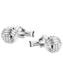 The Montblanc silver stainless steel knot cufflinks.
