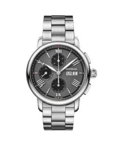 This is the Montblanc Star Legacy Stainless Steel Chronograph Day & Date Watch.