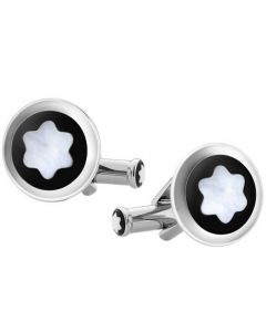 These are the Montblanc Black Mother of Pearl Inlay Star Cufflinks.