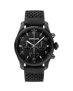 This is the Montblanc Summit 2+ Black Rubber & Steel Smartwatch. 