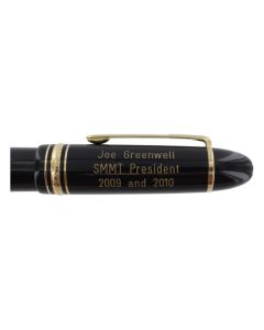 Engraved Montblanc fountain pen cap for SMMT President.