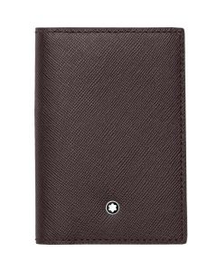 Front view the Montblanc Tobacco Sartorial Business Card Holder.