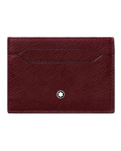 Montblanc's Sartorial Cassis Leather Card Holder 5CC is made out of full grain cowhide leather with a texture on the surface.