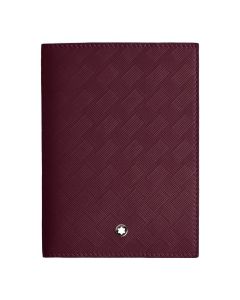 Montblanc's Extreme 3.0 Cassis Leather 3CC Passport Cover has a burgundy tanned exterior with the etched pattern.