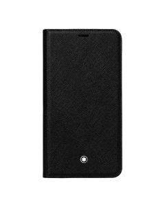 Montblanc's Sartorial Flipside Case For Apple iPhone XS Max is made with cowhide leather with the saffiano texture.