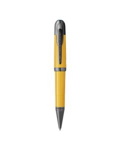 Montblanc's Great Characters Enzo Ferrari SE Giallo Modena Ballpoint Pen is made out of precious resin and ruthenium trims including the nib, pen clip, and ring around the cap.