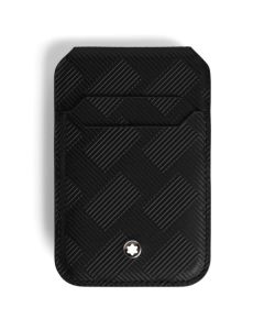 This Extreme 3.0 3CC Black Leather MagSafe Card Holder by Montblanc works with any magsafe case so you can keep your cards together with your phone.