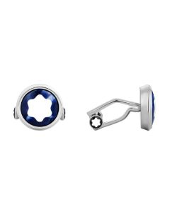 Montblanc's Masters of Art Homage to Renoir Blue MOP Cufflinks has the star emblem on the front with a Mother of Pearl inlay.