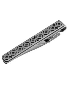 Montegrappa Tie Bar in Gun Metal Grey with Filigree Design.