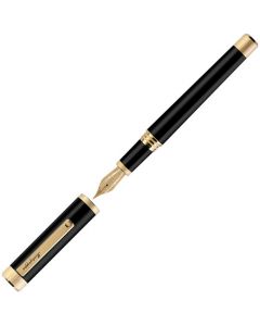 This Black & Yellow Gold Zero Fountain Pen with 14K Gold Nib has been designed by Montegrappa.