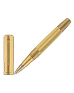 Montegrappa's 007 Goldfinger 14K Gold Nib Rollerball Pen, Limited Edition has a luxurious exterior with a chunky cap and barrel, all in gold.