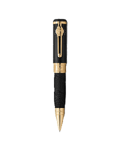 This Motnblanc Special Edition Great Characters Muhammad Ali Ballpoint Pen features gold trims with engraving. 