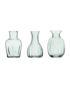 This Mia Mini Recycled Glass Vase Trio 11cm by LSA is made out of 100% recycled mouth blown glass and is perfect for popping your fave flowers in.