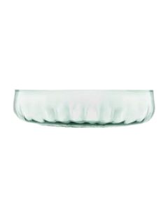 LSA's Mia Low Bowl Fluted Glass 31 cm is made out of recycled glass with a slight green tint.