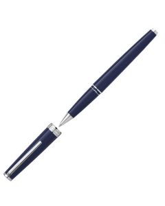 This Montblanc rollerball pen is part of the PIX collection, it is made with navy resin with steel trim.