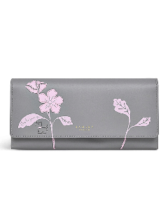 Radley's New Beginnings Large Flapover Matinee Grey Purse with applique and printed design.