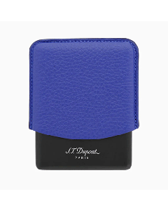 This Velvet Animation Ocean Blue Cigarette Case by S. T. Dupont is made with grained leather and metal.