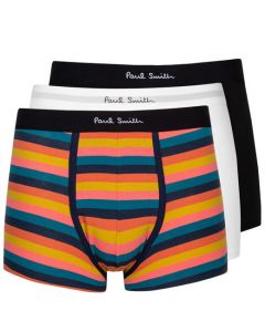3-Pack Bright Stripe & Plain Boxer Shorts, designed by Paul Smith. 
