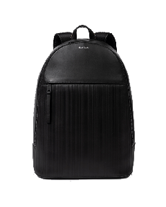Paul Smith Men's Black Stripe Leather Backpack