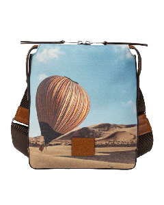 This Paul Smith 'Signature Stripe Balloon' Print Flight Bag has been made out of canvas and cow leather trims.