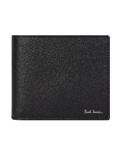 This 'Signature Stripe Balloon' Interior Billfold Leather Wallet by Paul Smith has been made out of textured leather. 