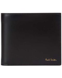 This is the Paul Smith Black 4CC Wallet with Signature Stripe Grosgrain Interior.