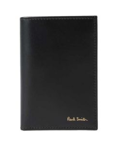 This is the Paul Smith Black 6CC Card Holder with Signature Stripe Grosgrain Interior. 
