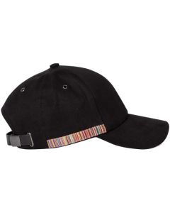 This is the Paul Smith Signature Stripe Trim Black Baseball Cap.
