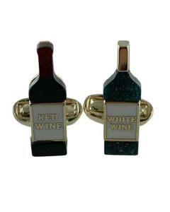 This pair of Paul Smith cufflinks come in the design of a white and red wine bottle. 