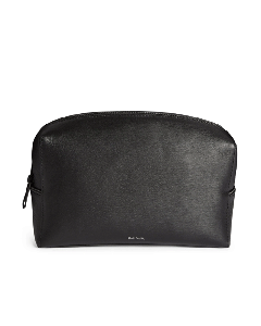 Paul Smith Textured Leather Wash Bag With Signature Stripe Lining